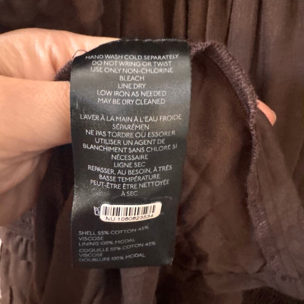 Anthropologie Puff Sleeve Scoop-Neck Tiered Maxi Dress Brown Western Size L - Picture 11 of 12